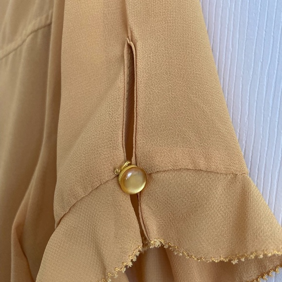 Samlin Ladies Yellow Flutter Chiffon Blouse - Picture 4 of 5